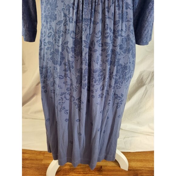Athleta Womens Dress Faux Wrap Stretch Blue Floral 3/4 Sleeve Size S Small - Picture 4 of 6